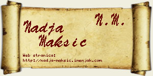 Nadja Maksić vizit kartica